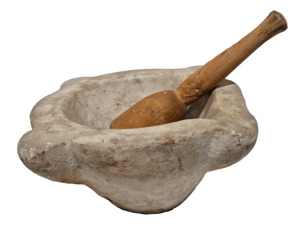 Antique French mortar and pestle