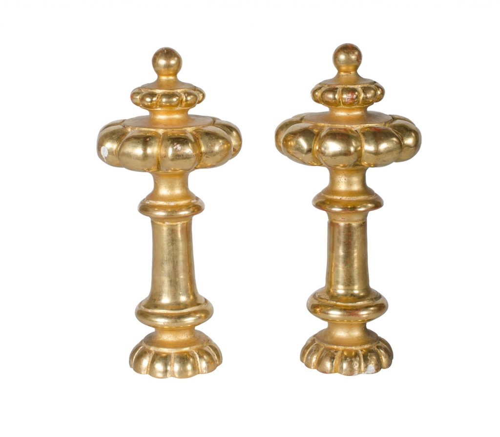 Antique French carved gilt wood finials - Rue de France