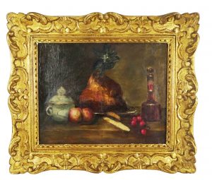 Antique French still life oil painting